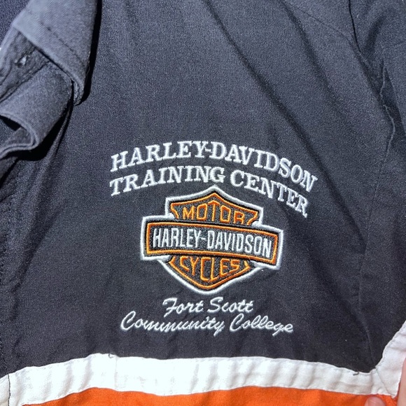 Harley-Davidson Black and Orange Training Center Jacket - Picture 2 of 6